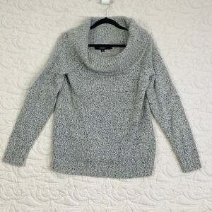 Vero Moda Off Shoulder Cowl Neck Sweater Heathered Gray Size Large Heavy Knit